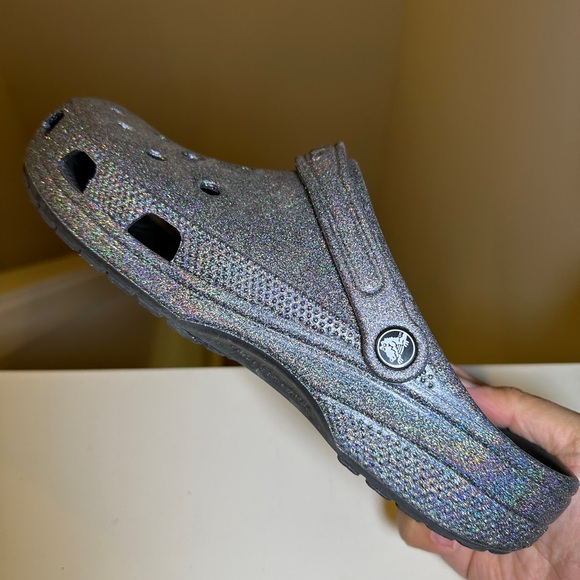 CROCS - Glitter Clogs, Black, Men’s Size 12 - Picture 10 of 14